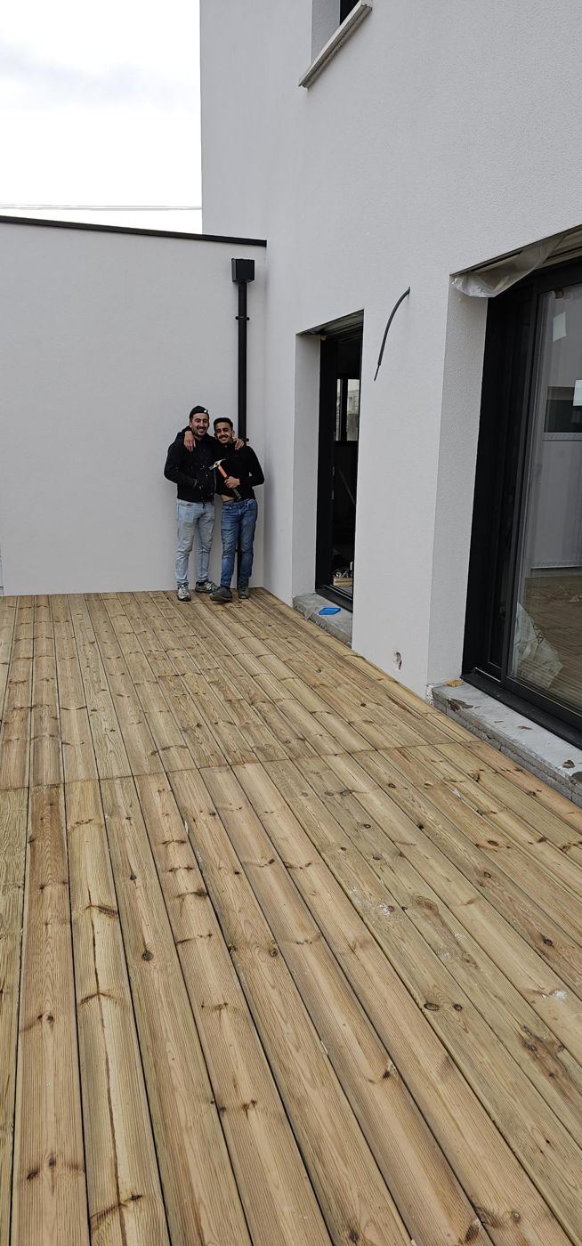 Terrasse en bois, maison neuve, Après